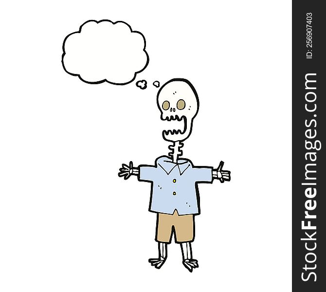 Cartoon Skeleton With Thought Bubble