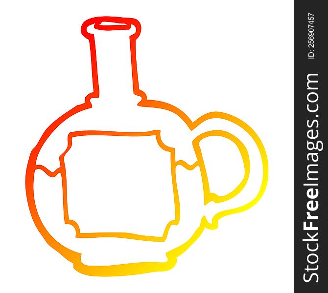 warm gradient line drawing of a cartoon food bottle