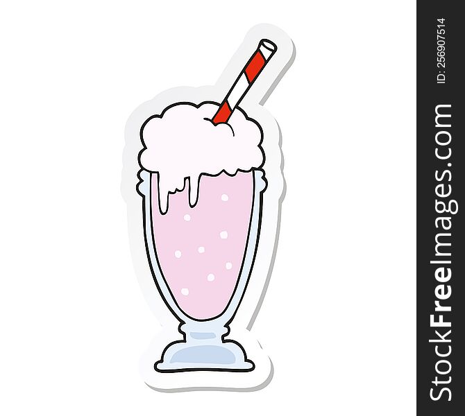 sticker of a cartoon milkshake