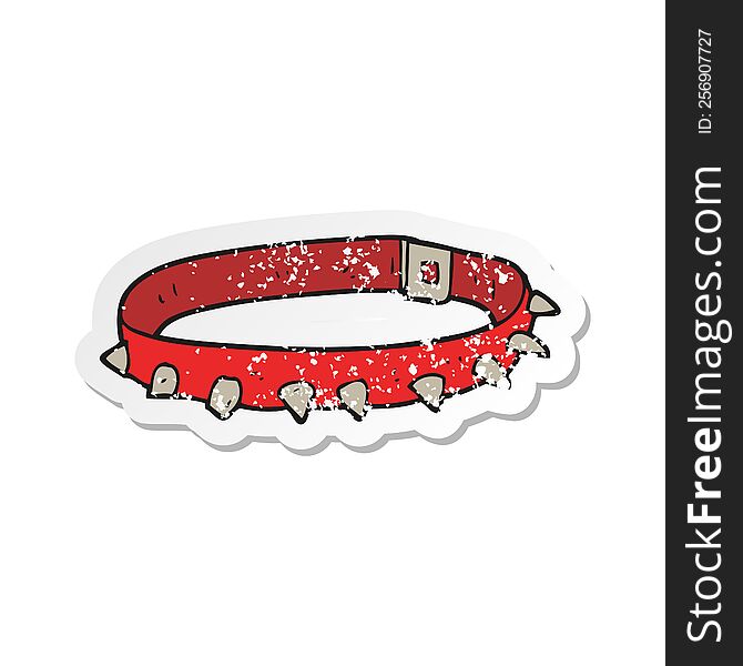 retro distressed sticker of a cartoon dog collar