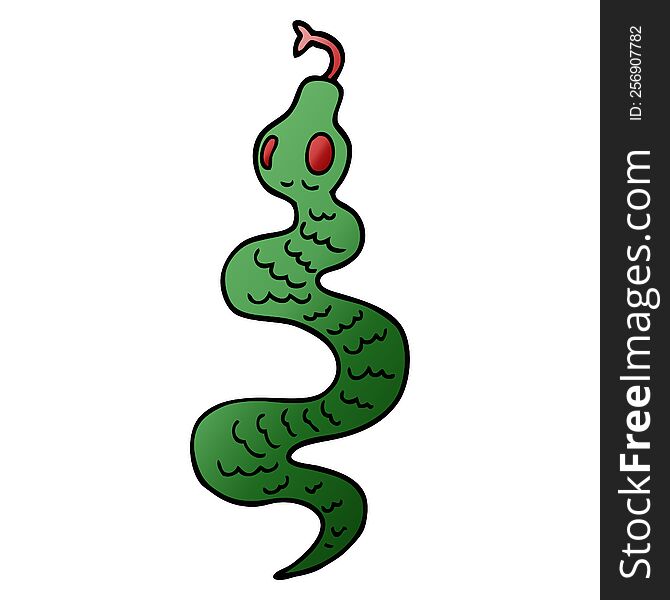 Cartoon Doodle Green Snake