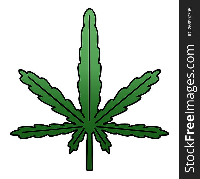 gradient shaded quirky cartoon marijuana. gradient shaded quirky cartoon marijuana