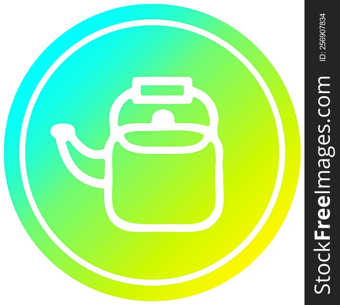 kitchen kettle circular icon with cool gradient finish. kitchen kettle circular icon with cool gradient finish