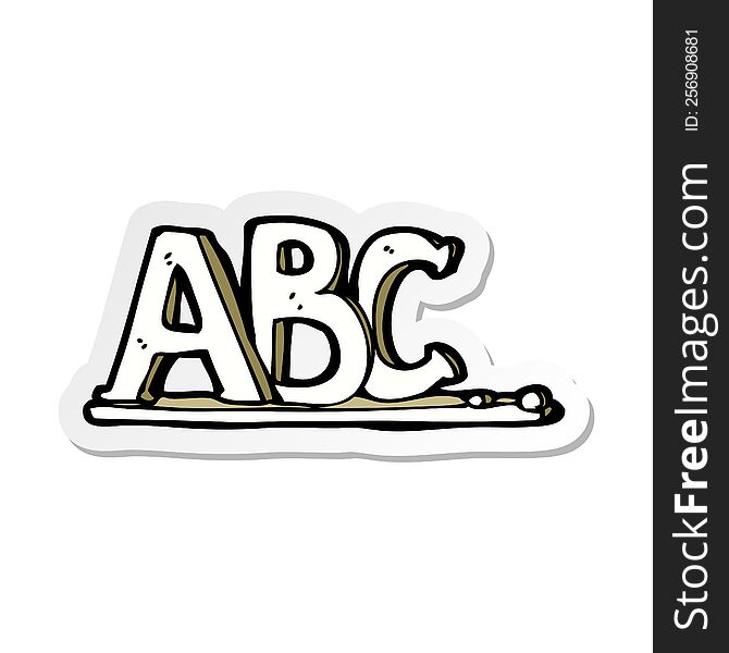 Sticker Of A Cartoon ABC Letters