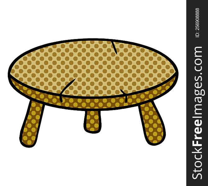 Cartoon Doodle Of A Wooden Stool