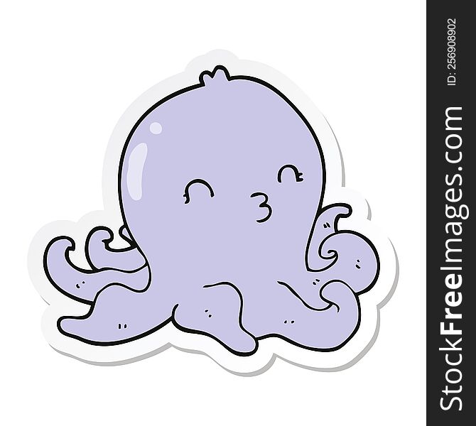 Sticker Of A Cartoon Octopus