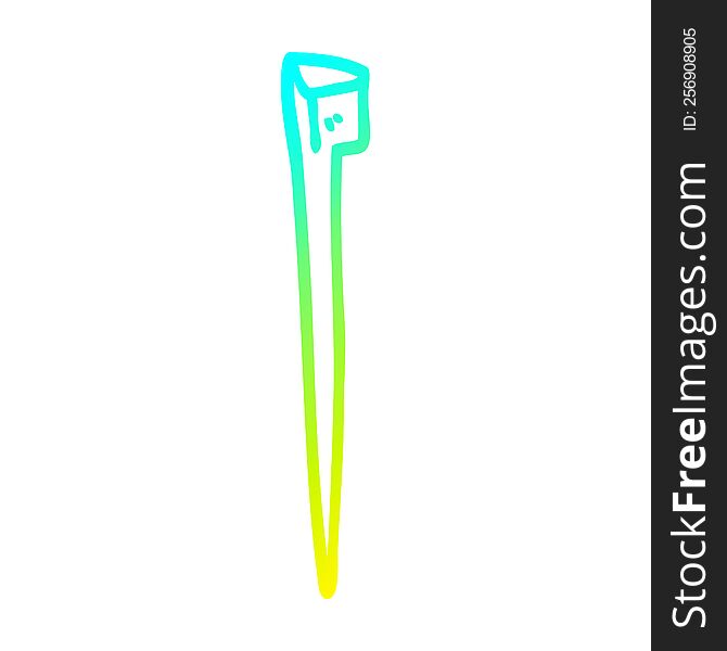 Cold Gradient Line Drawing Cartoon Old Nail
