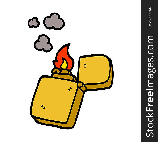 cartoon doodle gold lighter