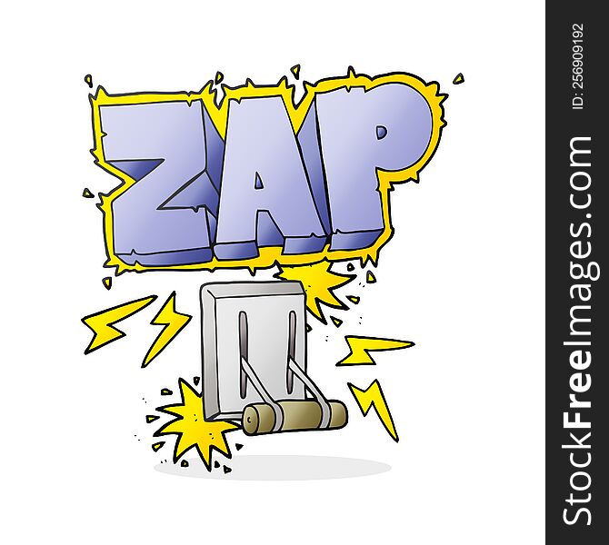 freehand drawn cartoon electrical switch zapping