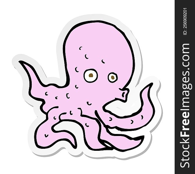 Sticker Of A Cartoon Octopus