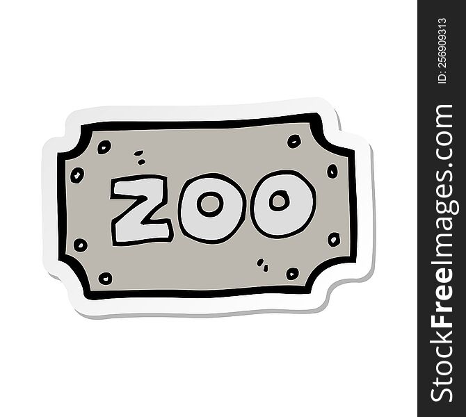 sticker of a cartoon zoo sign