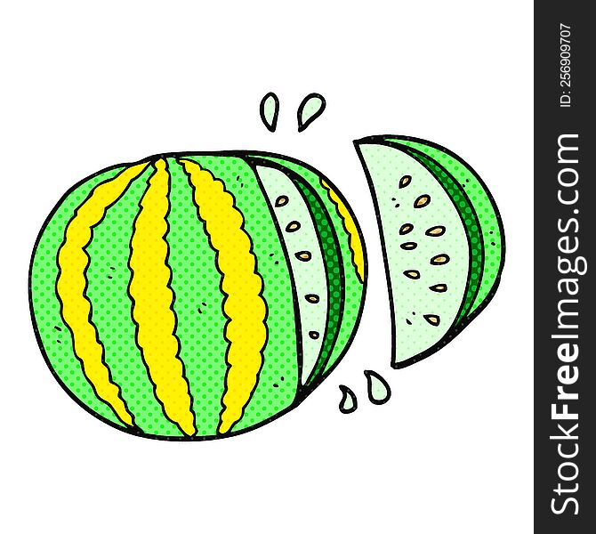 freehand drawn cartoon watermelon