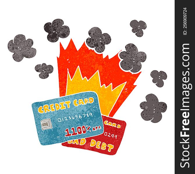 retro cartoon credit card debt