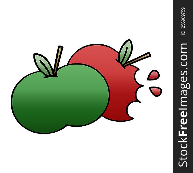 Gradient Shaded Cartoon Juicy Apple