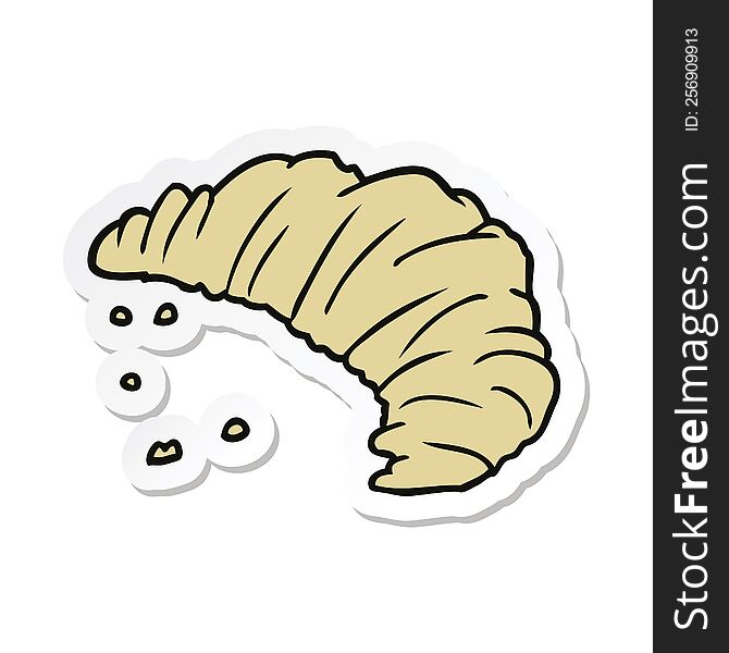 sticker of a cartoon croissant