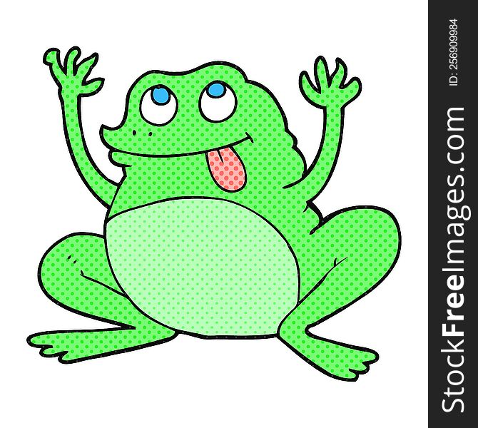 funny freehand drawn cartoon frog. funny freehand drawn cartoon frog