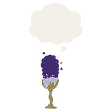 Cartoon Potion Goblet And Thought Bubble In Retro Style Royalty Free Stock Images