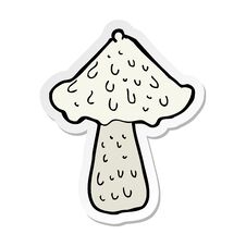 Sticker Of A Cartoon Mushroom Stock Images