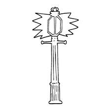 Black And White Cartoon Lamp Post Royalty Free Stock Photography