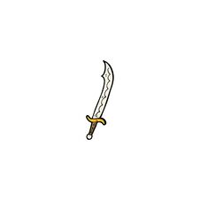 Cartoon Curved Sword Stock Image
