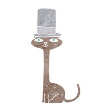 Cartoon Cat In Top Hat Stock Photo