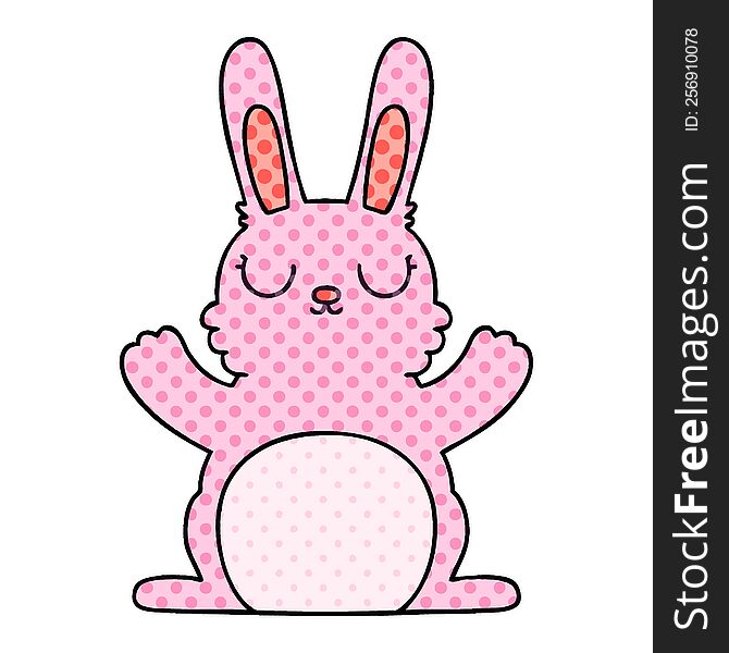 Quirky Comic Book Style Cartoon Rabbit