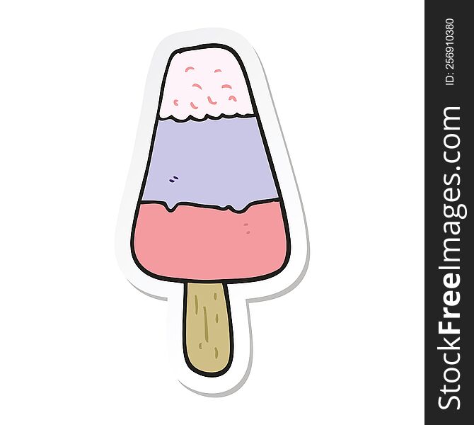 Sticker Of A Cartoon Ice Lolly