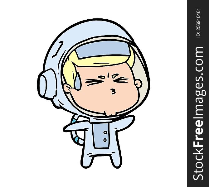 cartoon stressed astronaut. cartoon stressed astronaut