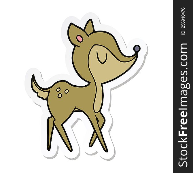 sticker of a cartoon cute deer
