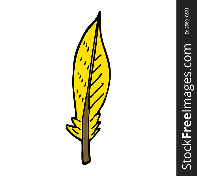 Cartoon Doodle Golden Feather