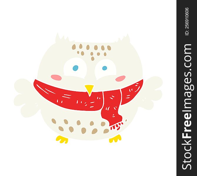 flat color illustration of owl. flat color illustration of owl