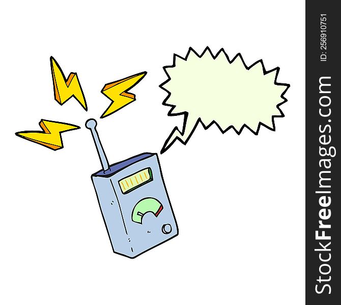 freehand drawn speech bubble cartoon scientific device