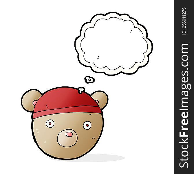 Cartoon Teddy Bear Hat With Thought Bubble