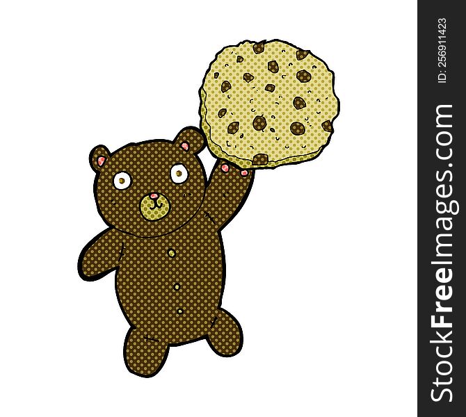 cartoon bear with cookie