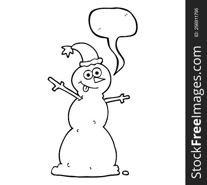 Speech Bubble Cartoon Snowman