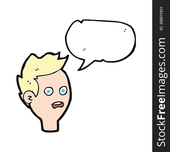 Cartoon Shocked Man With Speech Bubble