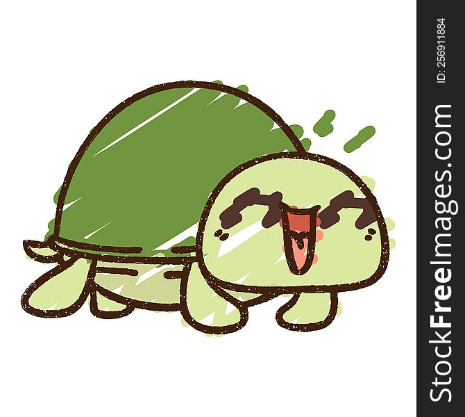 Happy Turtle Chalk Drawing