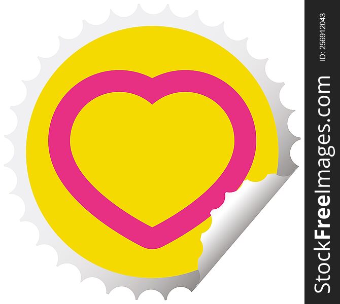 heart graphic vector circular peeling sticker. heart graphic vector circular peeling sticker