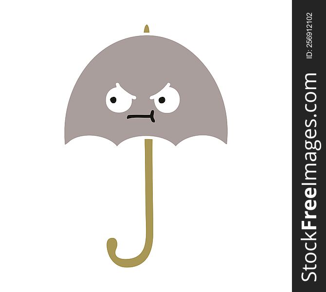 Flat Color Retro Cartoon Umbrella