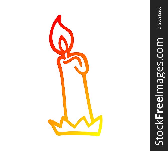 Warm Gradient Line Drawing Cartoon Birthday Candle