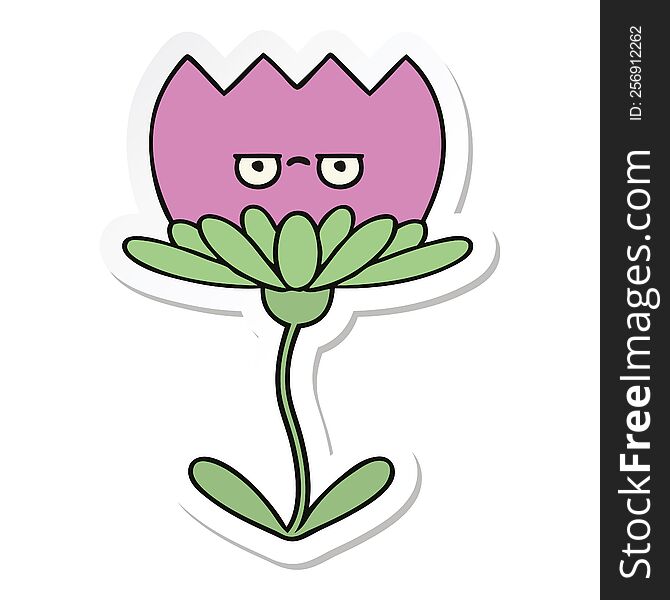 sticker of a cute cartoon flower