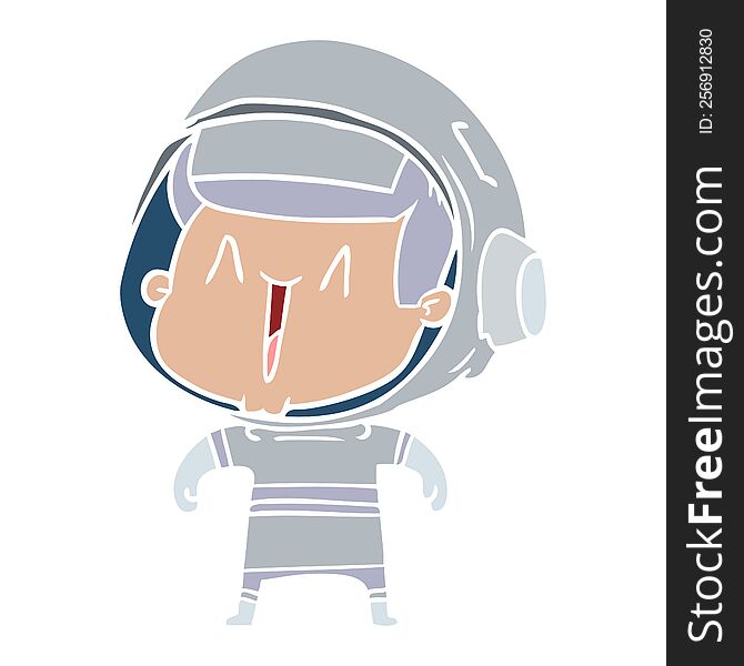 flat color style cartoon astronaut man