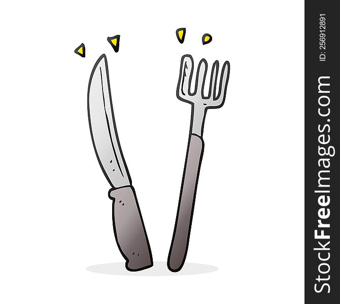 Cartoon Knife And Fork