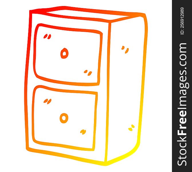warm gradient line drawing of a cartoon filing cabinet