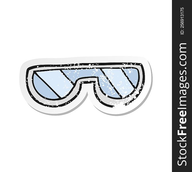 retro distressed sticker of a cartoon glasses