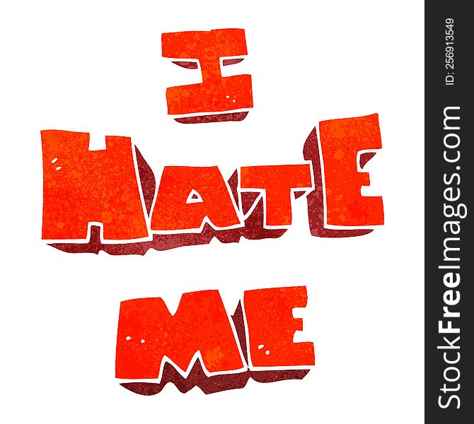 I Hate Me Retro Cartoon Symbol