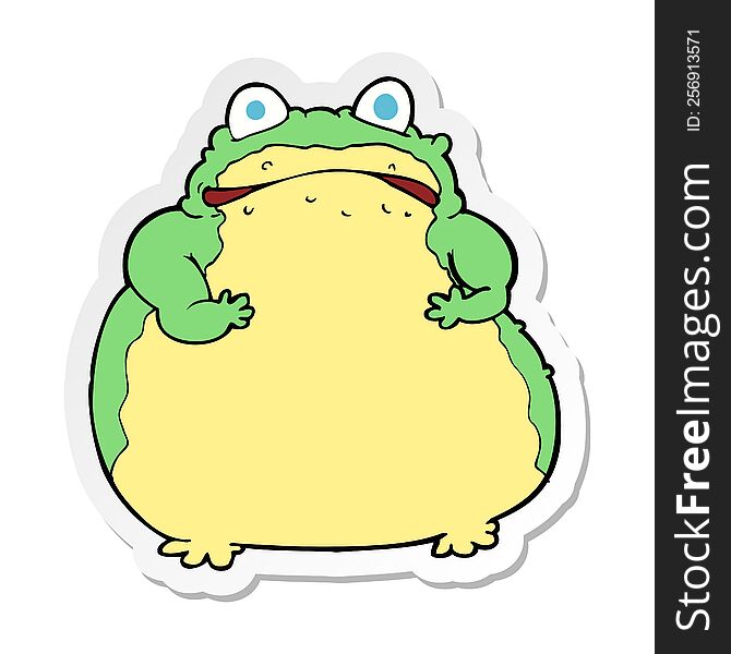 sticker of a cartoon fat toad