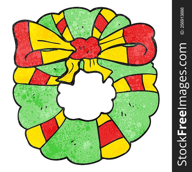 Textured Cartoon Christmas Wreath