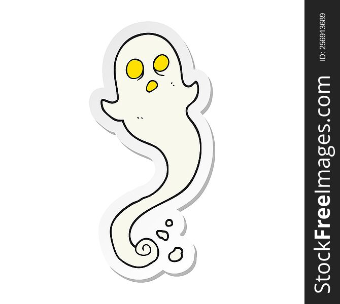 Sticker Of A Cartoon Halloween Ghost