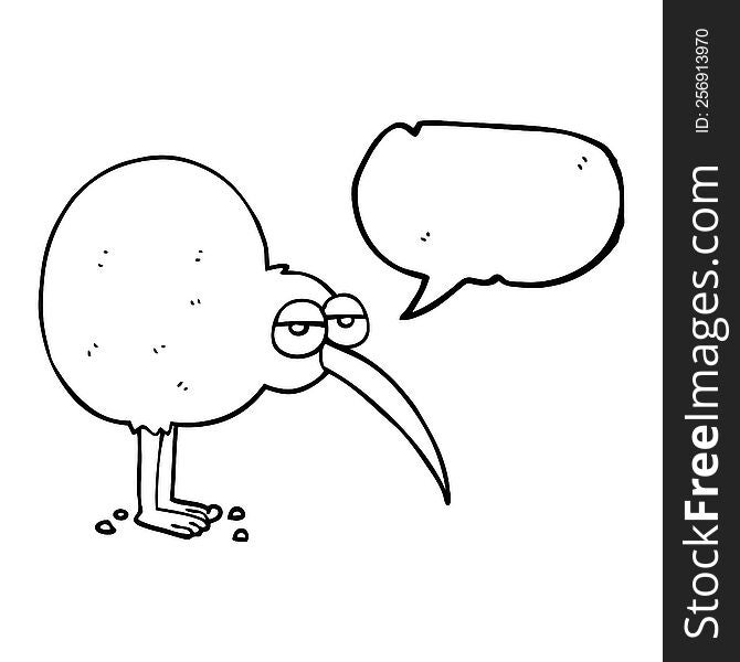 Speech Bubble Cartoon Kiwi